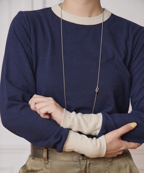 「IENA LA BOUCLE」 「fifi collection」長袖カットソー FREE ネイビー レディース_画像3