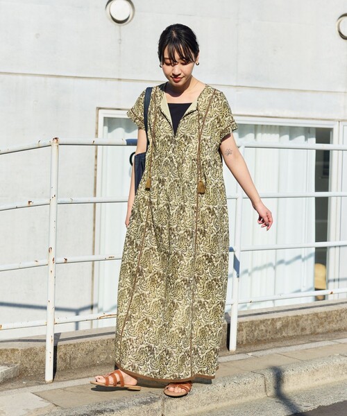 「FREAK'S STORE」 半袖ワンピース SMALL ネイビー レディース_画像3