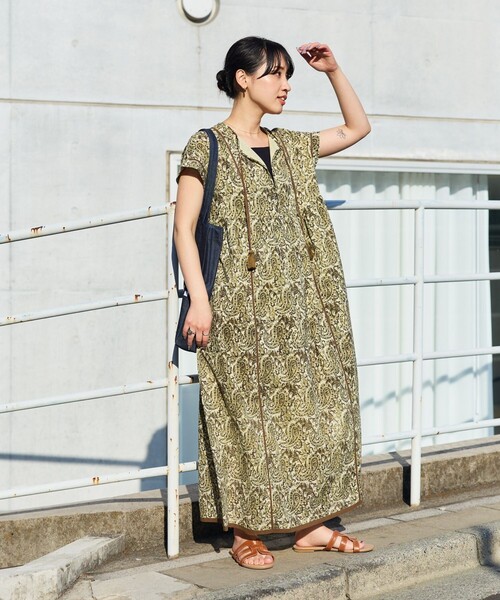 「FREAK'S STORE」 半袖ワンピース SMALL ネイビー レディース_画像5