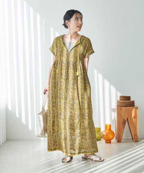 「FREAK'S STORE」 半袖ワンピース SMALL ネイビー レディース_画像6