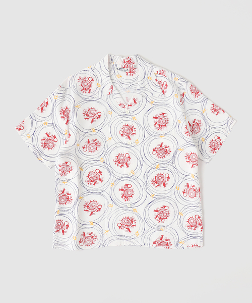 SUN SURF シャツ 半袖 / サンサーフ ”DRAGON GRID”S/S RAYON HAWAIAN