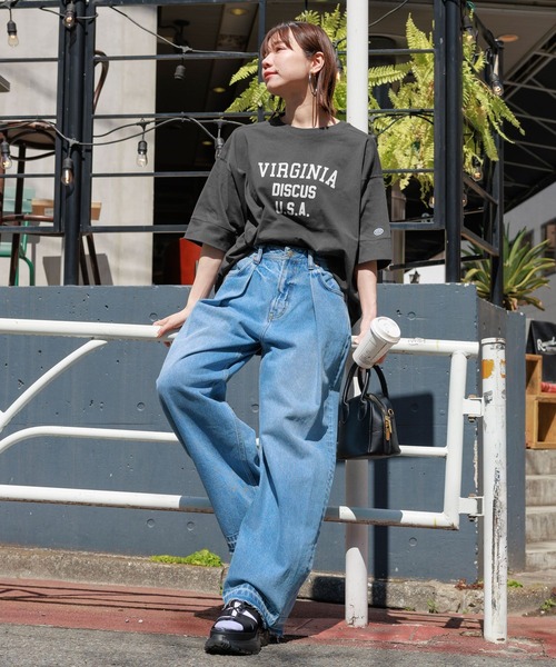 「DISCUS ATHLETIC」 半袖Tシャツ FREE ホワイト レディース_画像3