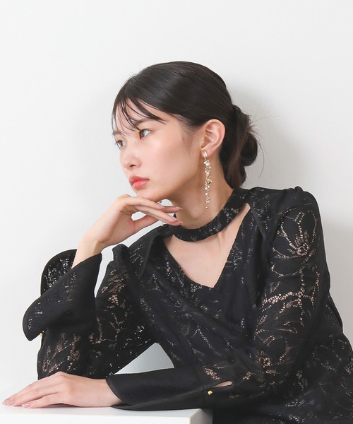 「Kana」 長袖ワンピース L ブラック レディース_画像6