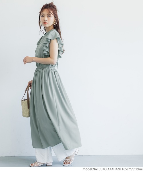 定価25,000円ギャラリービスコンティ袖フリルワンピース新品サイズ3 セール】 袖フリルニットワンピース （ワンピース