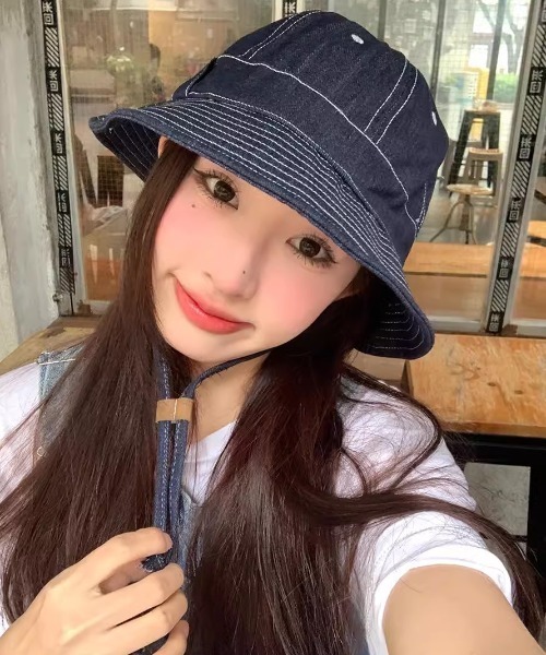 韓国 aeae デニム 帽子 SAFARI BUCKET HAT 今期 Mangrove 帽子 ハット デニムサファリバケットハット レディース