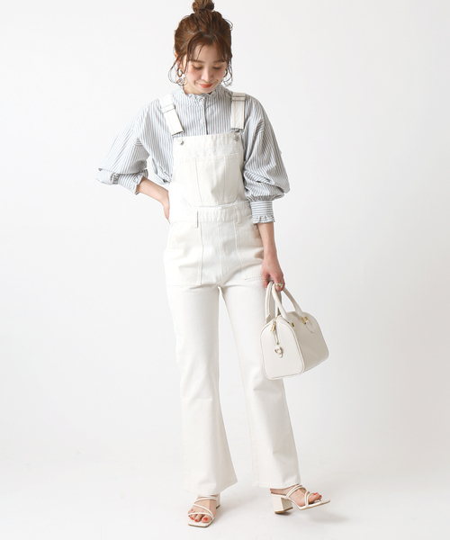 SIMPLICITE フレアdenim オーバーオール SIMPLICITE フレアdenim オーバーオール