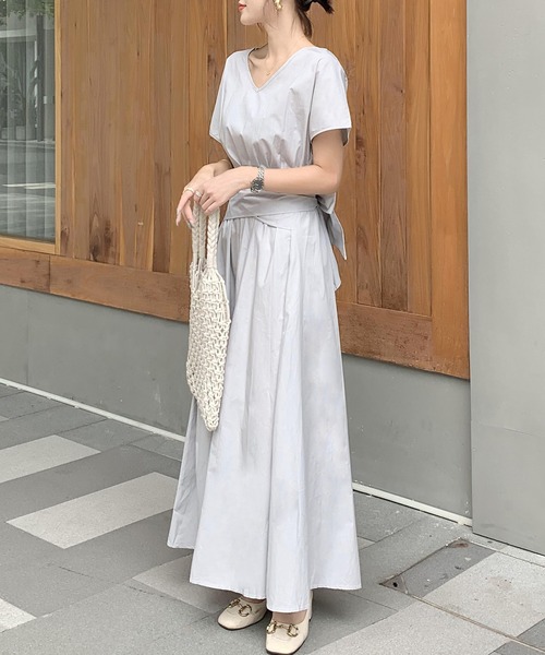 FREE STYLISTS ワンピース ウエストリボン2WAYマキシ丈