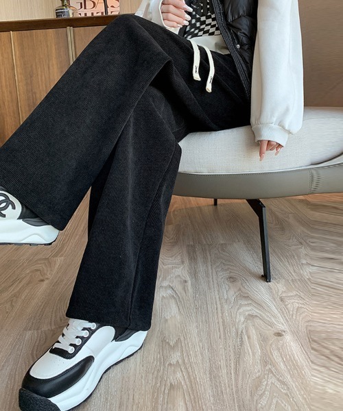 スラックス パンツ 裏起毛ロングワイドパンツ レディース : ZOZOTOWN