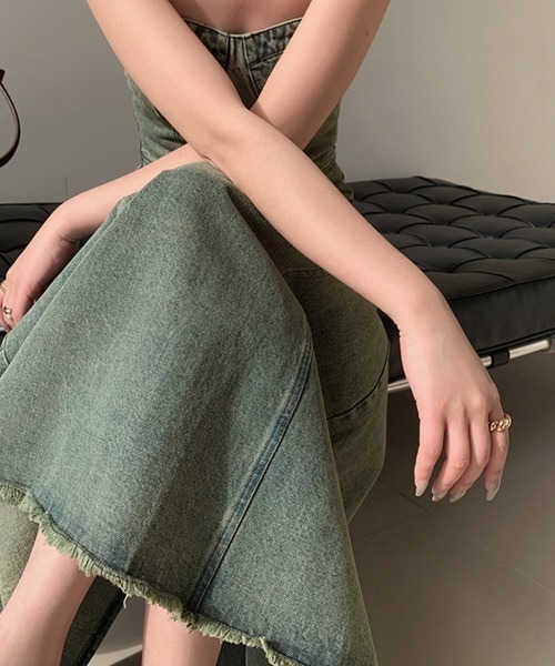 ワンピース ベアトップデニムワンピース : ZOZOTOWN Yahoo!店