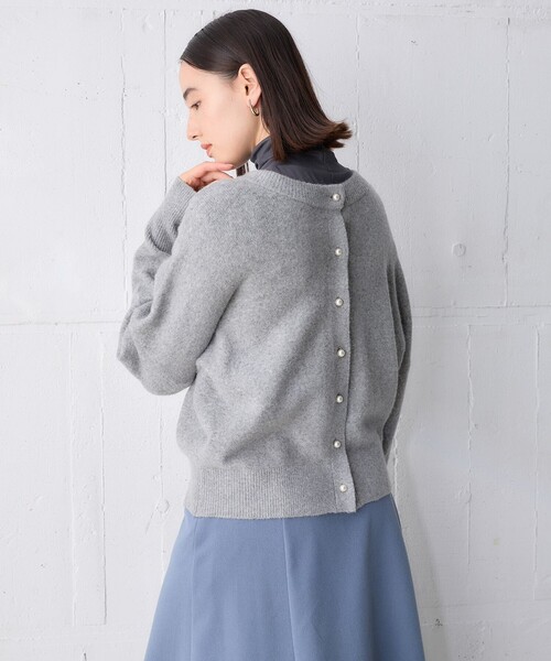 新品タグ付き✨　UNF/LO 25SS フォルムニット　カーディガン　パール UNFILO カーディガン 「新色追加/洗える」ふわふわニット パール