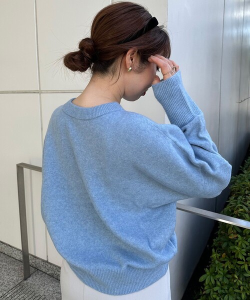 新品タグ付き✨　UNF/LO 25SS フォルムニット　カーディガン　パール UNFILO カーディガン 「新色追加/洗える」ふわふわニット パール