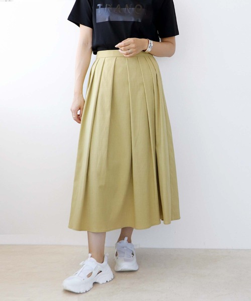 Jines（ジネス） スカート タックフレアースカート : ZOZOTOWN Yahoo