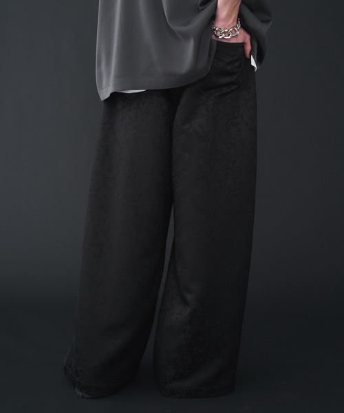 KUUUPY パンツ Leaf Jacquard Wide Pants - リーフジャガード総