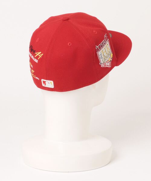 New Era 赤 キャップ 7 3/8、ゴールドパッチ NEW ERA キャップ 帽子 ニューエラキャップ 大谷翔平AL HR