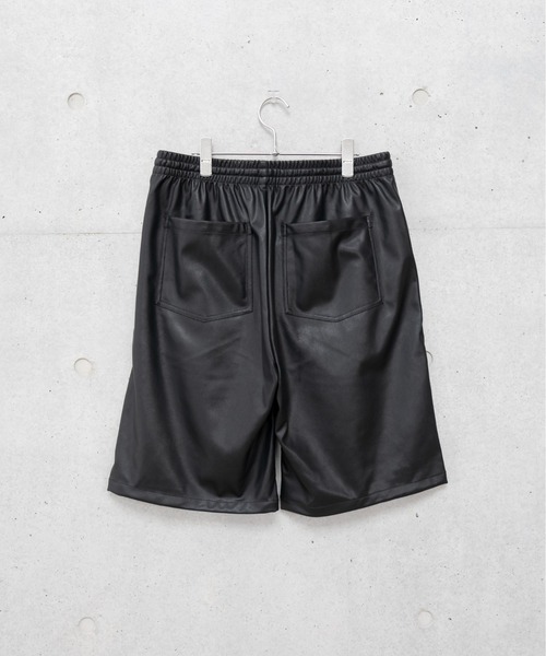 ワイドパンツ パンツ COLIN:シンセティックレザー ショートパンツ