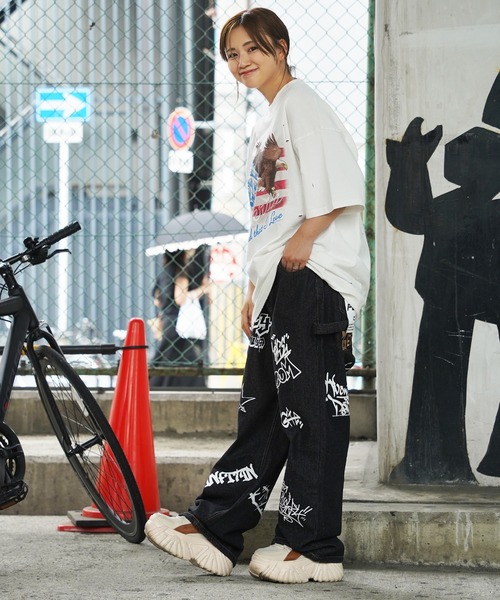 [グラフィティジーンズ 夏ジーンズ] ★0360★ ジーンズ デニム デニムパンツ 「unisex」グラフィティ ワイド