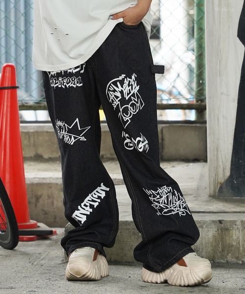 ジーンズ デニム デニムパンツ 「unisex」グラフィティ ワイドバギー