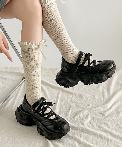 MOUSSY SHEER BALLET シューズ BLK -靴＆ファッション通販