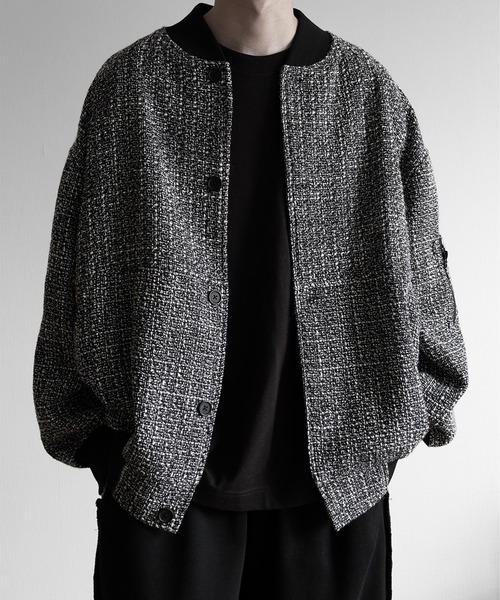 RUUBON ブルゾン アウター 「RUUBON」tweed balloon MA-1 blouson