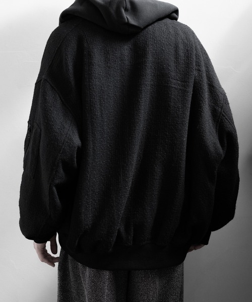 RUUBON ブルゾン アウター 「RUUBON」tweed balloon MA-1 blouson
