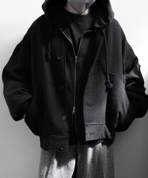 RUUBON ブルゾン アウター 「RUUBON」tweed balloon MA-1 blouson
