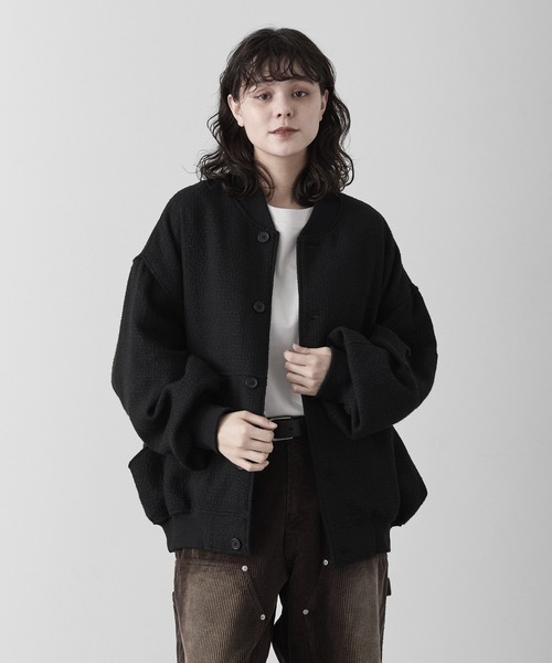 RUUBON ブルゾン アウター 「RUUBON」tweed balloon MA-1 blouson