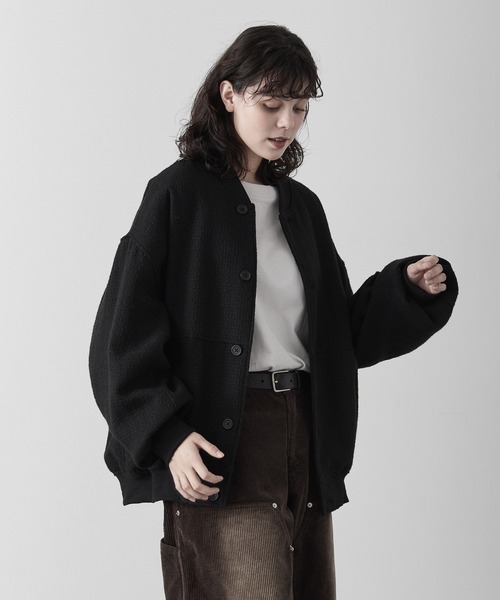 RUUBON ブルゾン アウター 「RUUBON」tweed balloon MA-1 blouson
