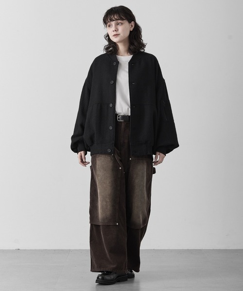 RUUBON ブルゾン アウター 「RUUBON」tweed balloon MA-1 blouson