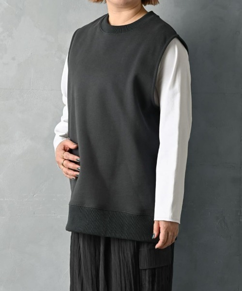 tシャツ 「BLK001」配色ステッチロングＴシャツ レディース STYLE DELI tシャツ 「BLK001」配色ステッチロングTシャツ