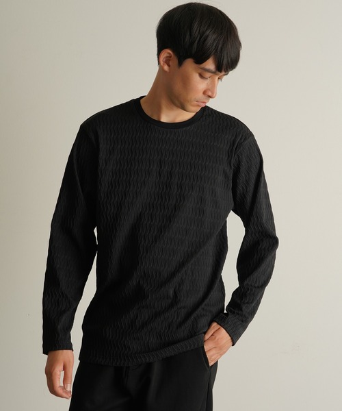 ★ ★CKJ ロングスリーブウーブンシャツ★送料無料★ CUSTOM CULTURE tシャツ 「Custom Culture」ウェーブジャガード