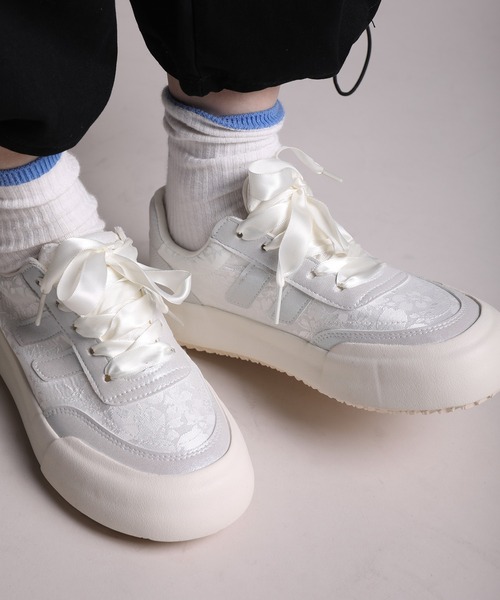 shoes365 スニーカー 「shoes365」異素材パッチワークデザイン