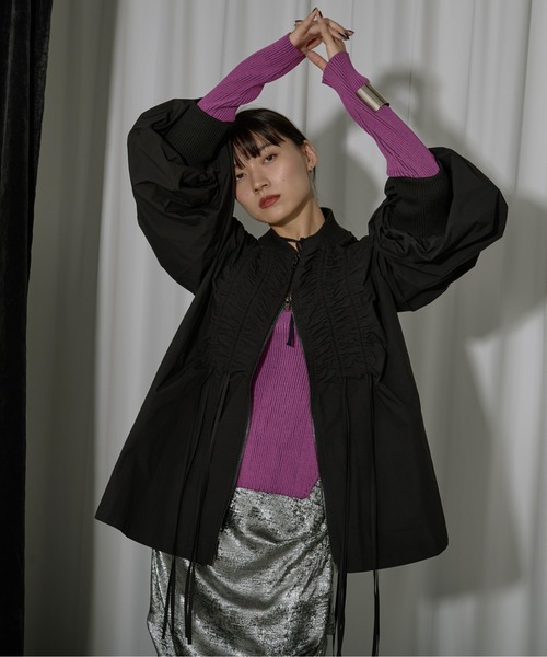 Ezick ブルゾン アウター Cord and string シャーリングブルゾン 