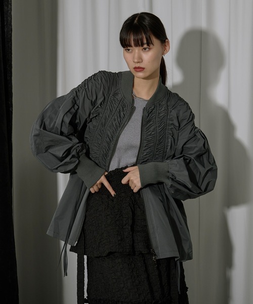 Ezick ブルゾン アウター Cord and string シャーリングブルゾン