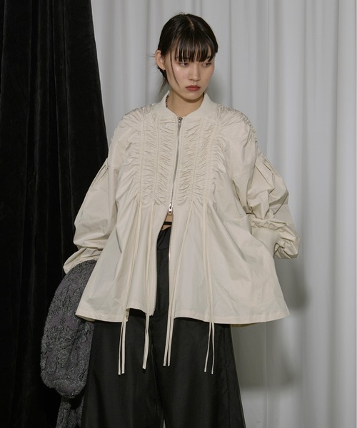 Ezick Cord and string シャーリングブルゾン Ezick ブルゾン アウター Cord and string シャーリングブルゾン