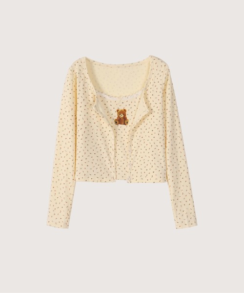 アンサンブル Bear Cami Cardigan Set