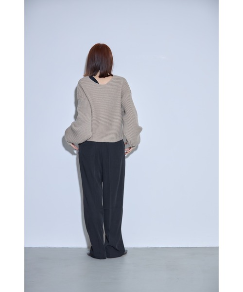 ニット セーター 2WAYクロスニット レディース rectangle ニット セーター 2wayクロスデザインニットトップス
