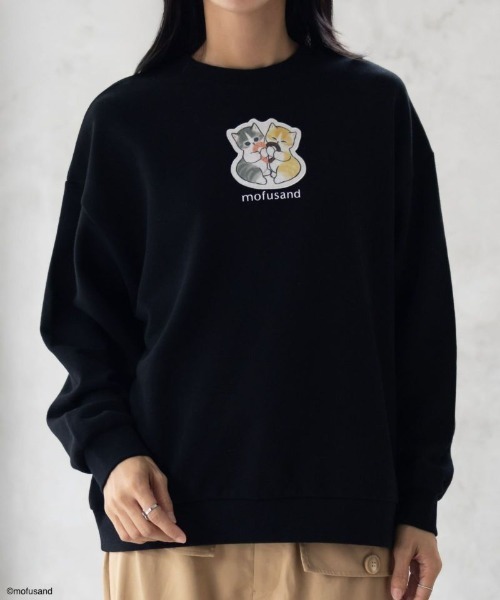 トレーナー スウェット mofusand モフサンド ハートプリントトレーナー