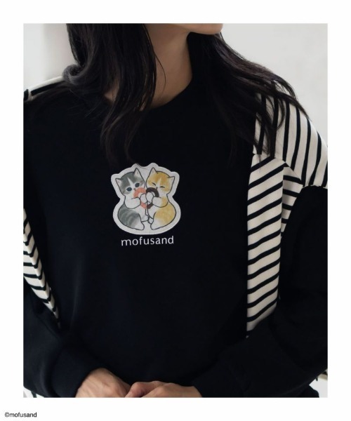 トレーナー スウェット mofusand モフサンド ハートプリントトレーナー