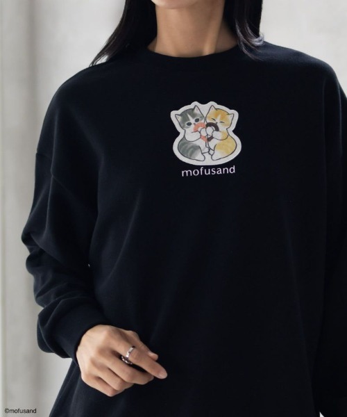 トレーナー スウェット mofusand モフサンド ハートプリントトレーナー