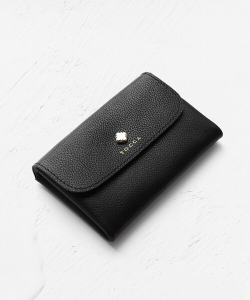 TOCCA ブラックレザーキーケース CLOVER KEYPOUCH TOCCA 財布 CLOVER KEYPOUCH キーリング付きマルチポーチ