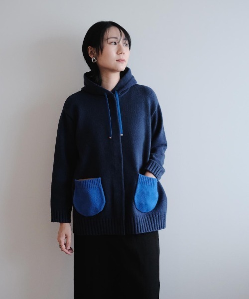 CASA PICONE ニット フード付きニットカーディガン レディース 