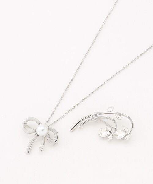 TOCCA ブローチ RIBBON＆FLOWER BROOCH NECKLACE 2セット