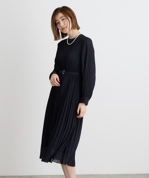 grove（グローブ） ワンピース プリーツナローフレアワンピース