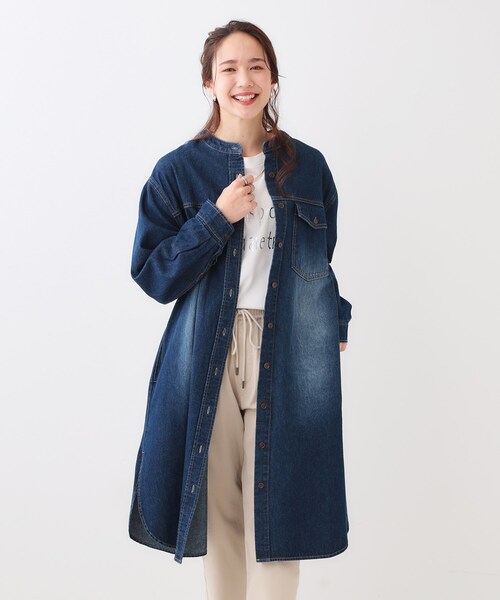 SHOO・LA・RUE ワンピース 「洗える/体型カバー」デニム シャツ