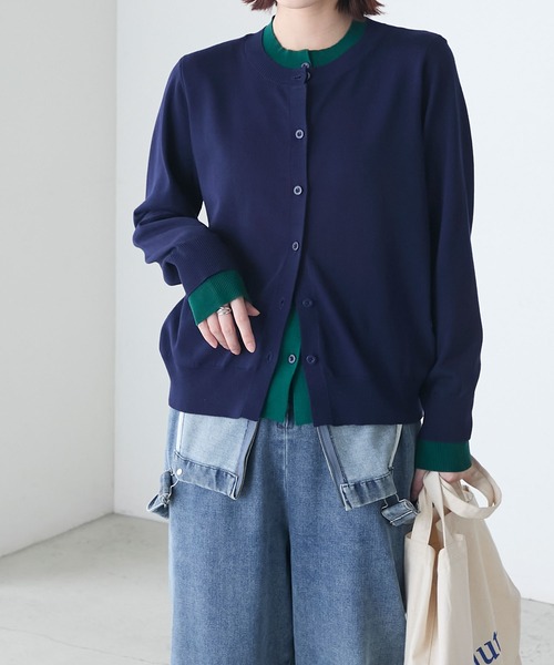 R JUBILEE レイヤードニットカーディガン R JUBILEE アール ジュビリー ストレッチ アルパカ ブレンド
