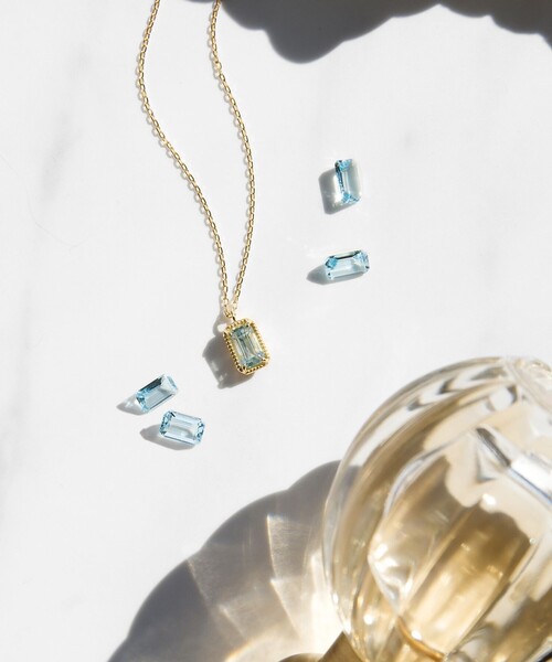 【cloche】アクアマリン K10YG ネックレス 限定モデル cloche】アクアマリン K10YG ネックレス 限定モデル