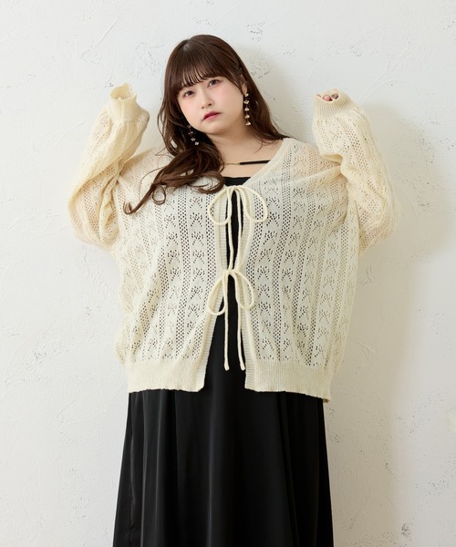 カネコイサオ リボンいっぱい綿カーディガン 黒 F KANEKO ISAO #apc カネコイサオ ジャケット 黒 リボン ノー