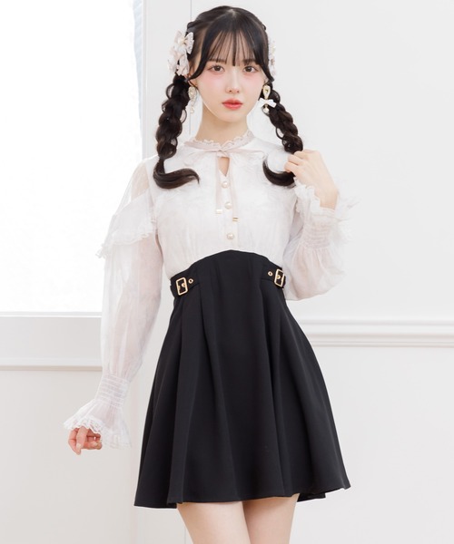 ROJITA　ワンピース ホワイト セール】ラッフルショルダーワンピース（ワンピース）｜ROJITA