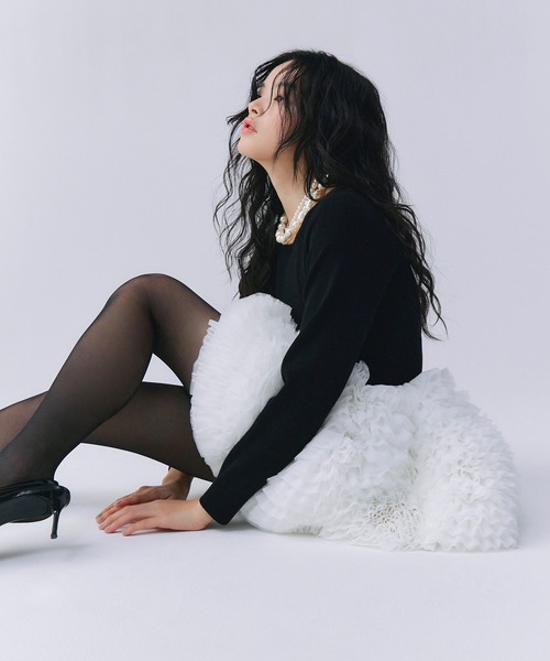 eimy istoire ワンピース ボリュームチュールフリルニット