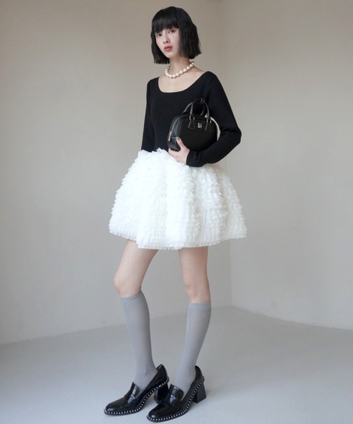 eimy istoire ワンピース ボリュームチュールフリルニット
